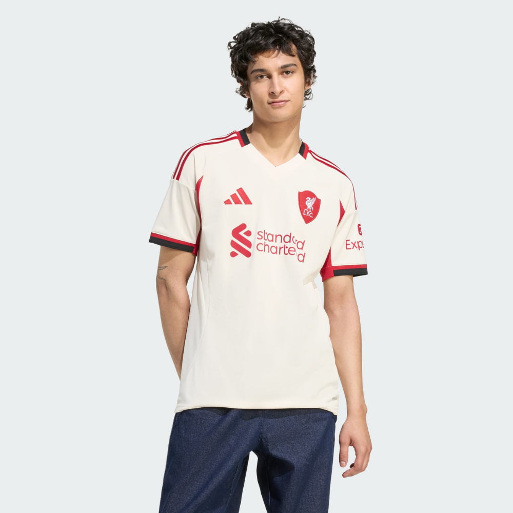 adidas Liverpool FC 2025/26 Away Jersey Men’s Football Shirt Off-White Slim Fit