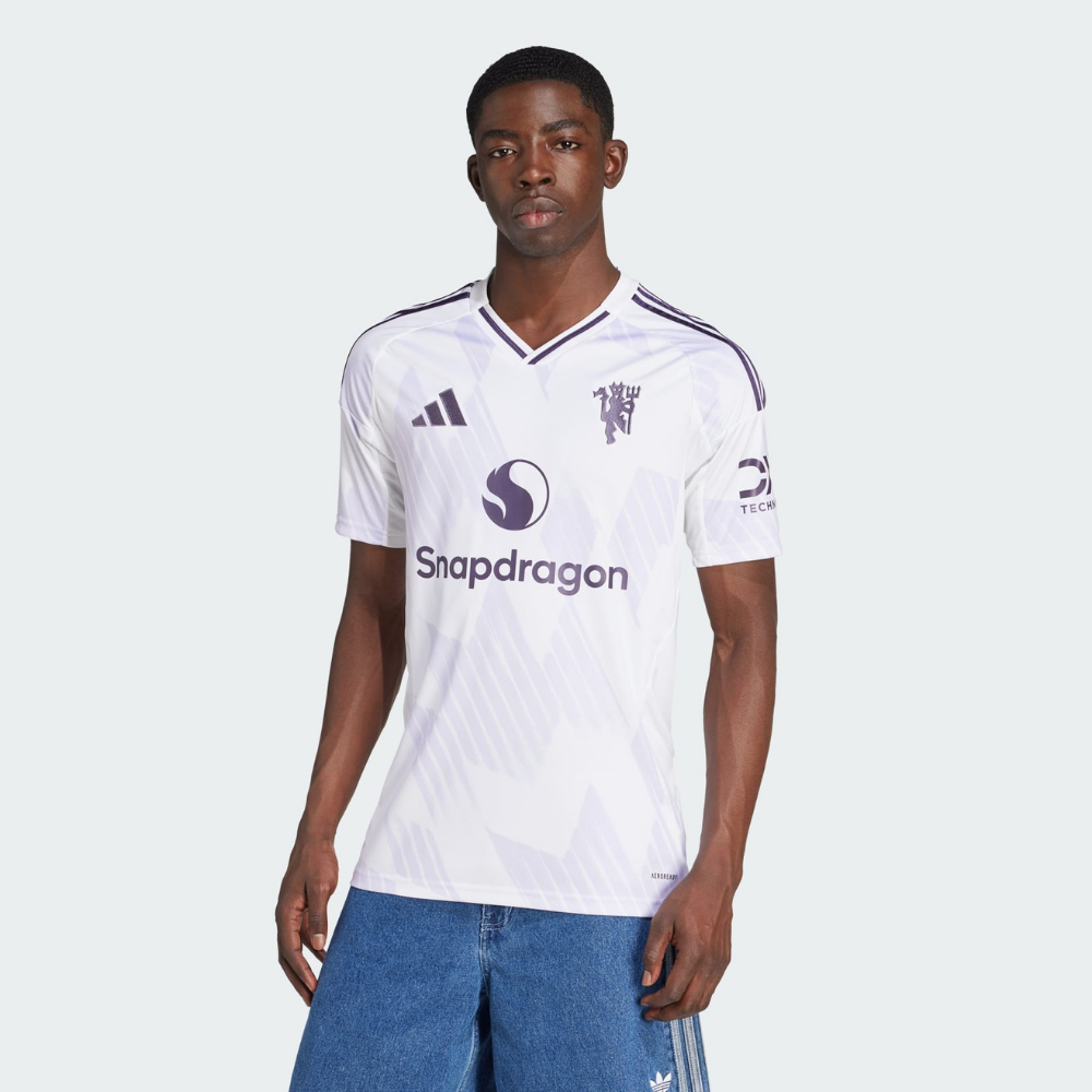adidas Manchester United 2025/26 Away Jersey Men’s Football Shirt White Slim Fit