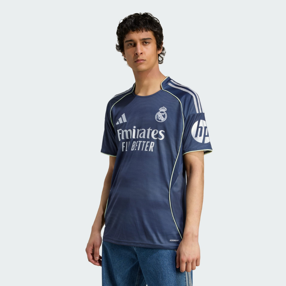 adidas Real Madrid 2025/26 Away Jersey Men’s Football Shirt Silver Slim Fit