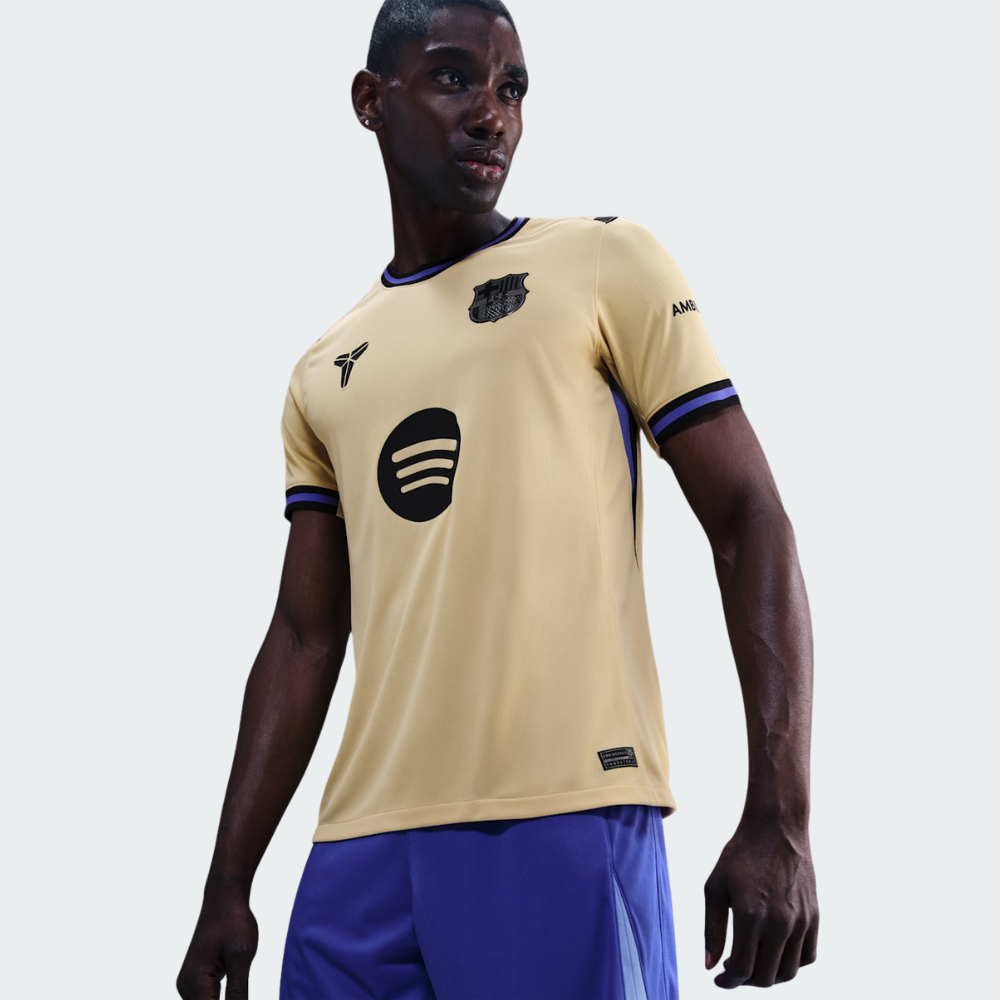 Nike FC Barcelona 2025/26 Away Jersey Men’s Replica Shirt Gold Dri-FIT